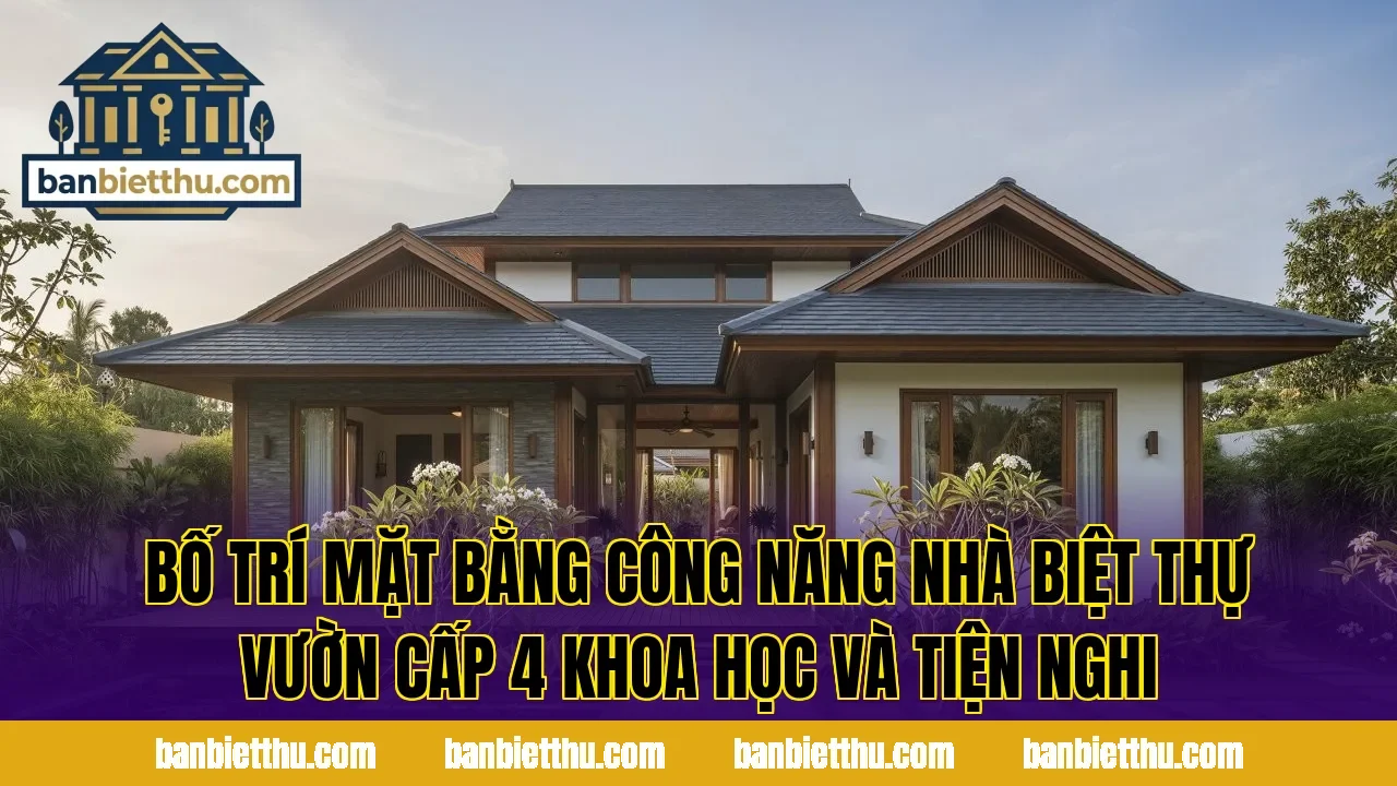 Bố trí mặt bằng công năng nhà biệt thự vườn cấp 4 khoa học và tiện nghi