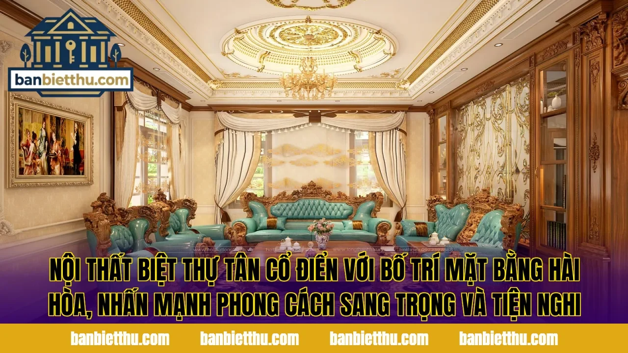 Nội thất biệt thự tân cổ điển với bố trí mặt bằng hài hòa, nhấn mạnh phong cách sang trọng và tiện nghi