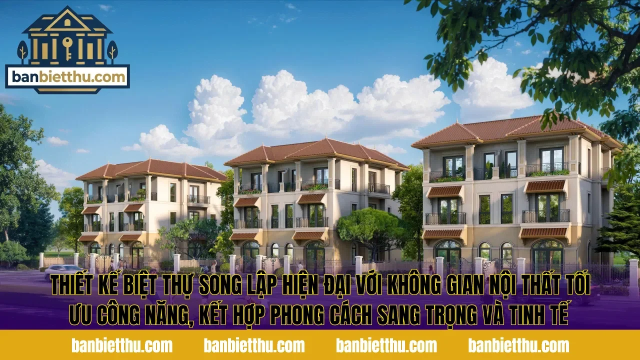 Thiết kế biệt thự song lập hiện đại với không gian nội thất tối ưu công năng, kết hợp phong cách sang trọng và tinh tế
