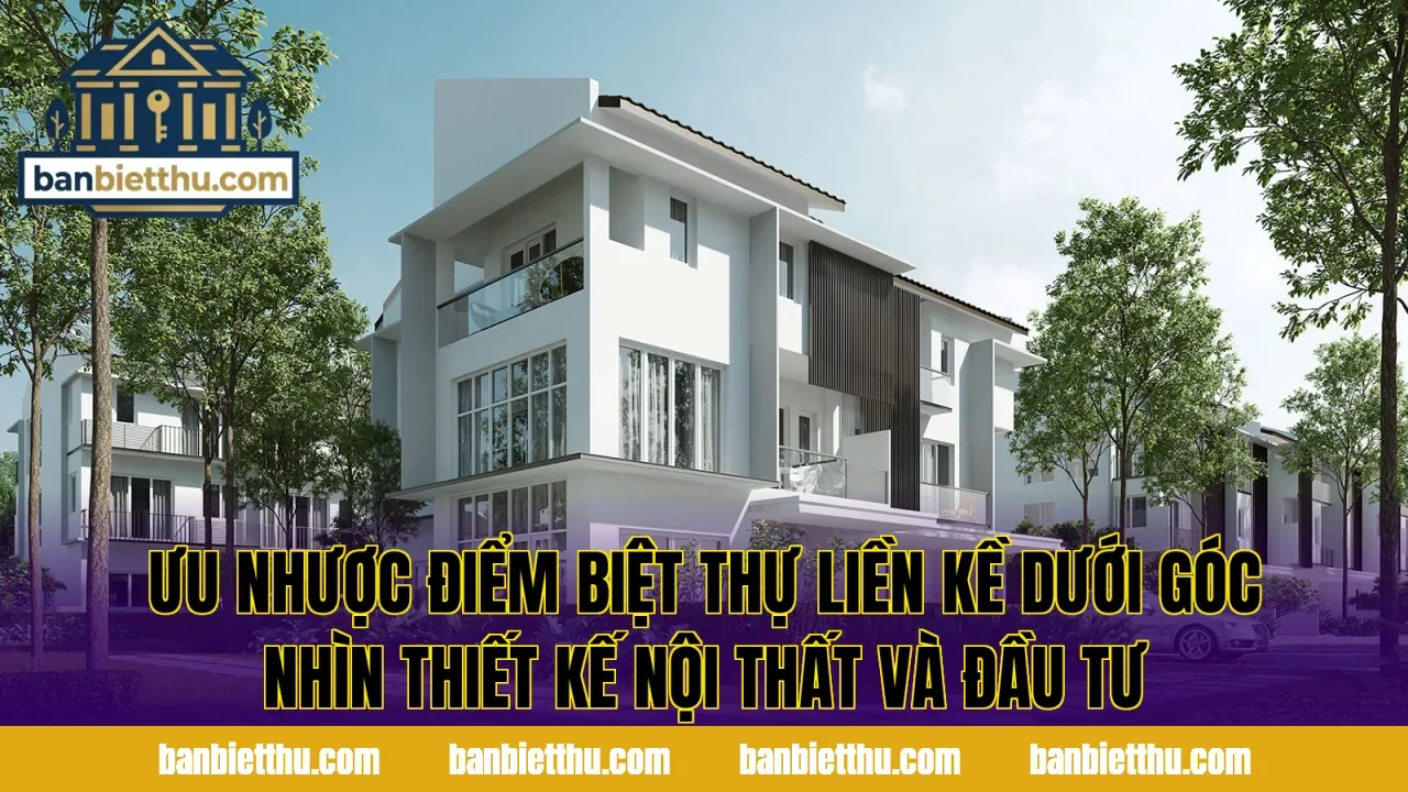 Ưu nhược điểm biệt thự liền kề dưới góc nhìn thiết kế nội thất và đầu tư